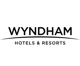 Wyndham Hotels & Resorts logo featuring the brand name in bold uppercase letters above the words "Hotels & Resorts" in smaller font.