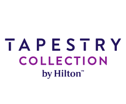 Tapestry Collection by Hilton logo with "Tapestry" in navy blue, "Collection" in purple, and "by Hilton" in smaller navy blue text below.