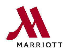 Red Marriott logo with a stylized "M" above the word "MARRIOTT" in black uppercase letters on a white background.